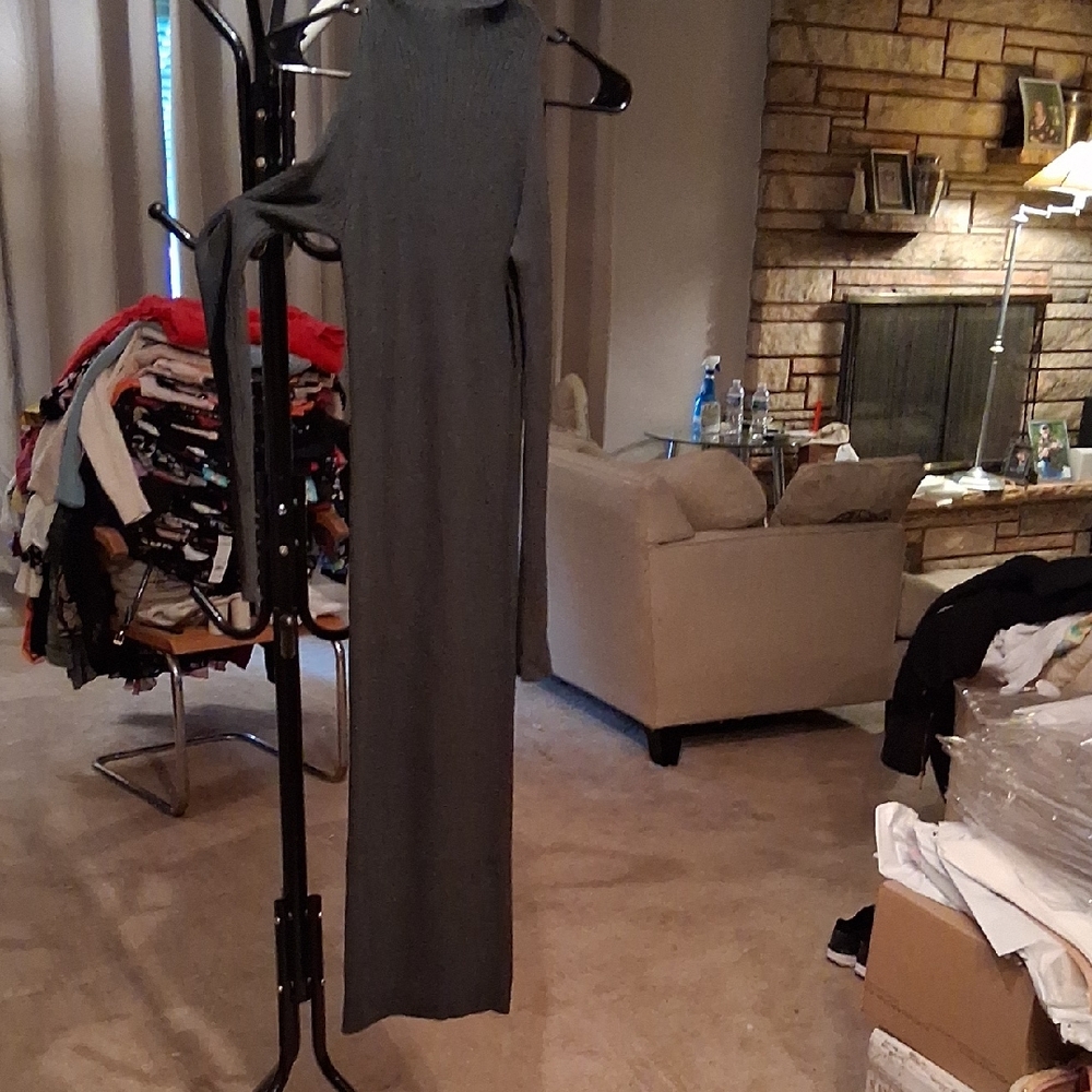 Astr Charcoal Sleeveless Maxi Dress